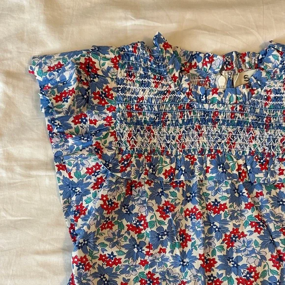 Sea New York Floral Blue and Red Kids Dress - Picture 3 of 5